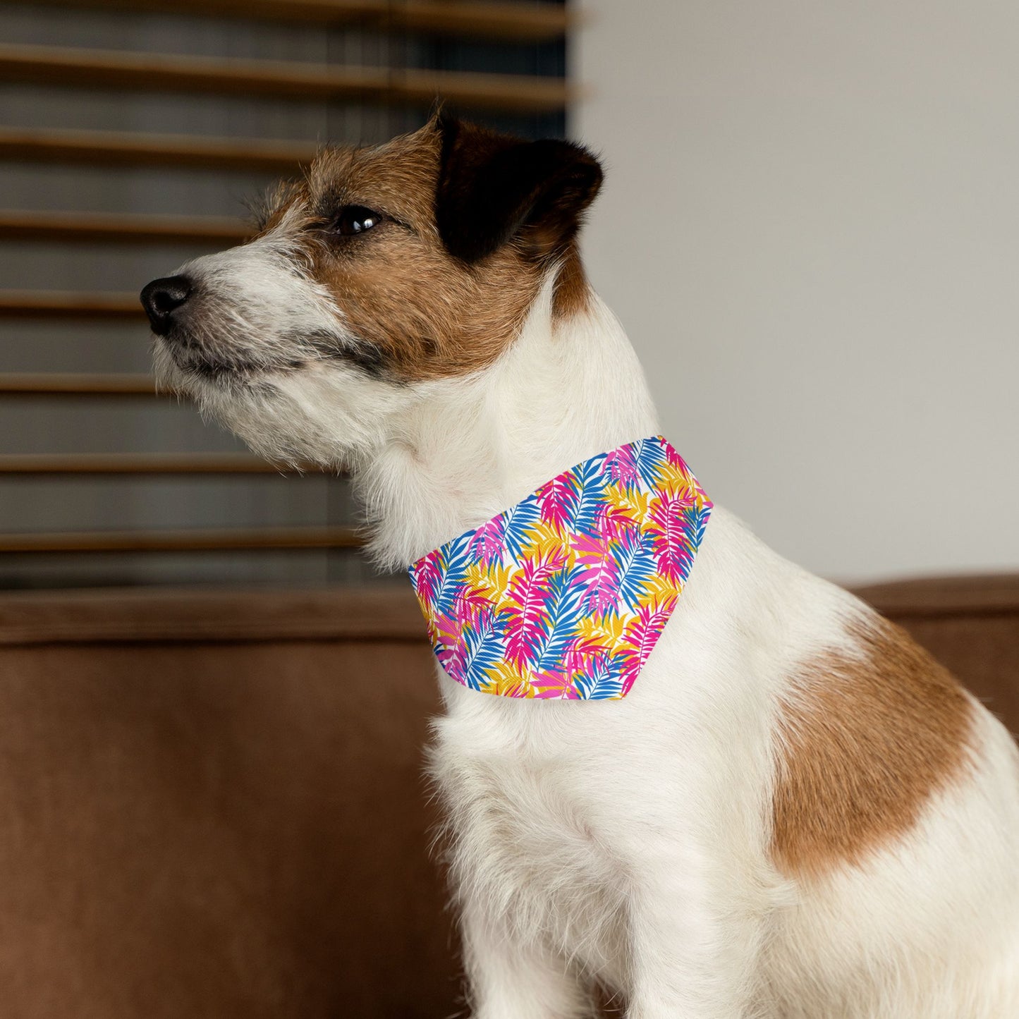 Colorful Leaf Print for Summer Bandana Collar
