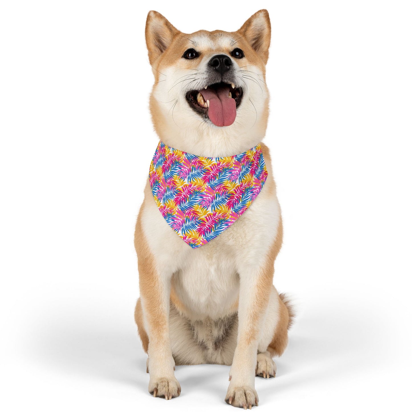 Colorful Leaf Print for Summer Bandana Collar