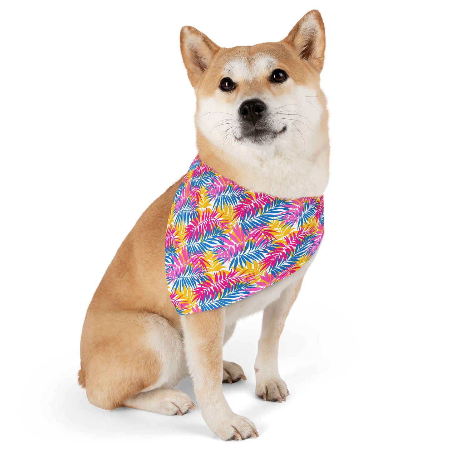 Colorful Leaf Print for Summer Bandana Collar