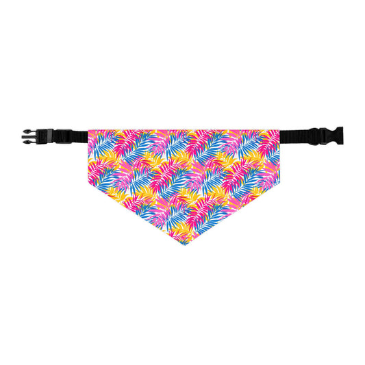 Colorful Leaf Print for Summer Bandana Collar