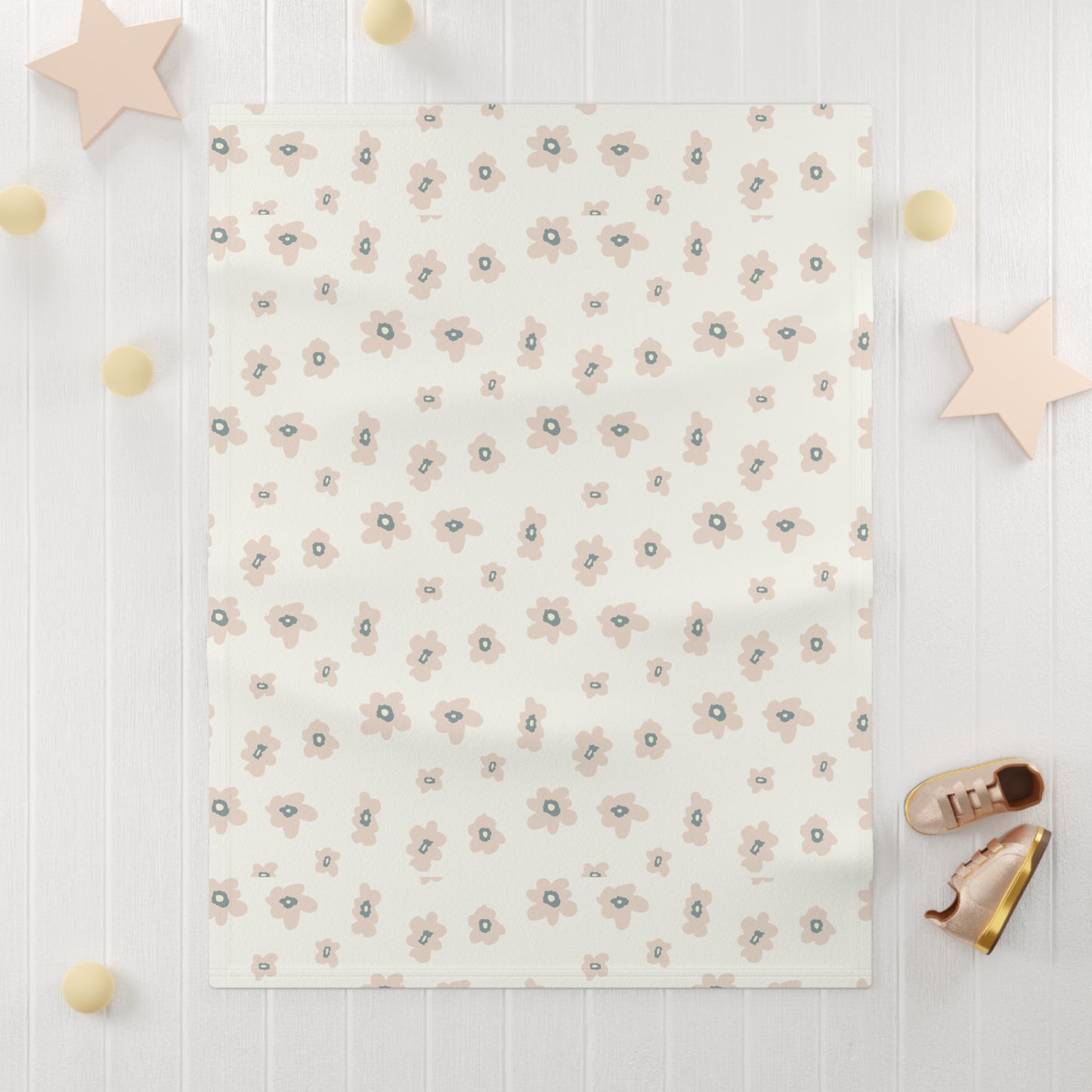 Charming Floral Soft Fleece Baby Blanket