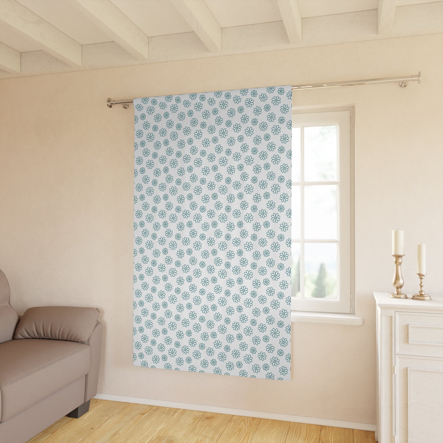 Elegant Light Blue Design Window Curtains