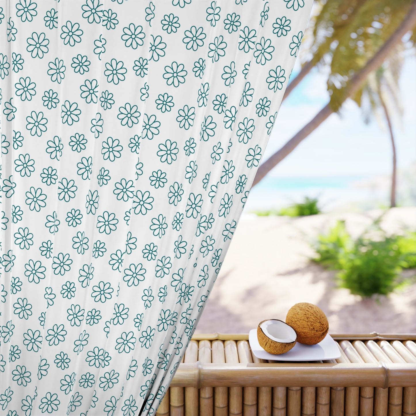 Elegant Light Blue Design Window Curtains