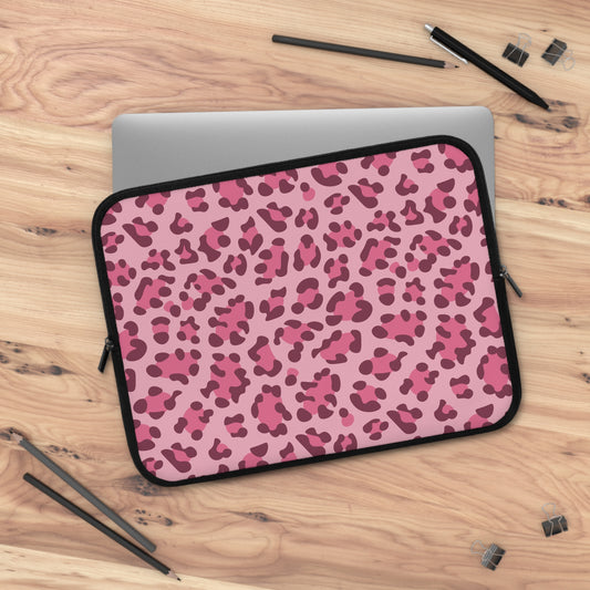 Fierce Pink Leopard Laptop Sleeve