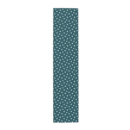 Stylish Cotton Table Runner with Floral and Polka Dot Design