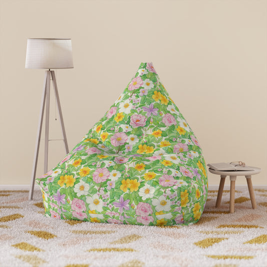 Floral Print Bean Bag Chair Cover