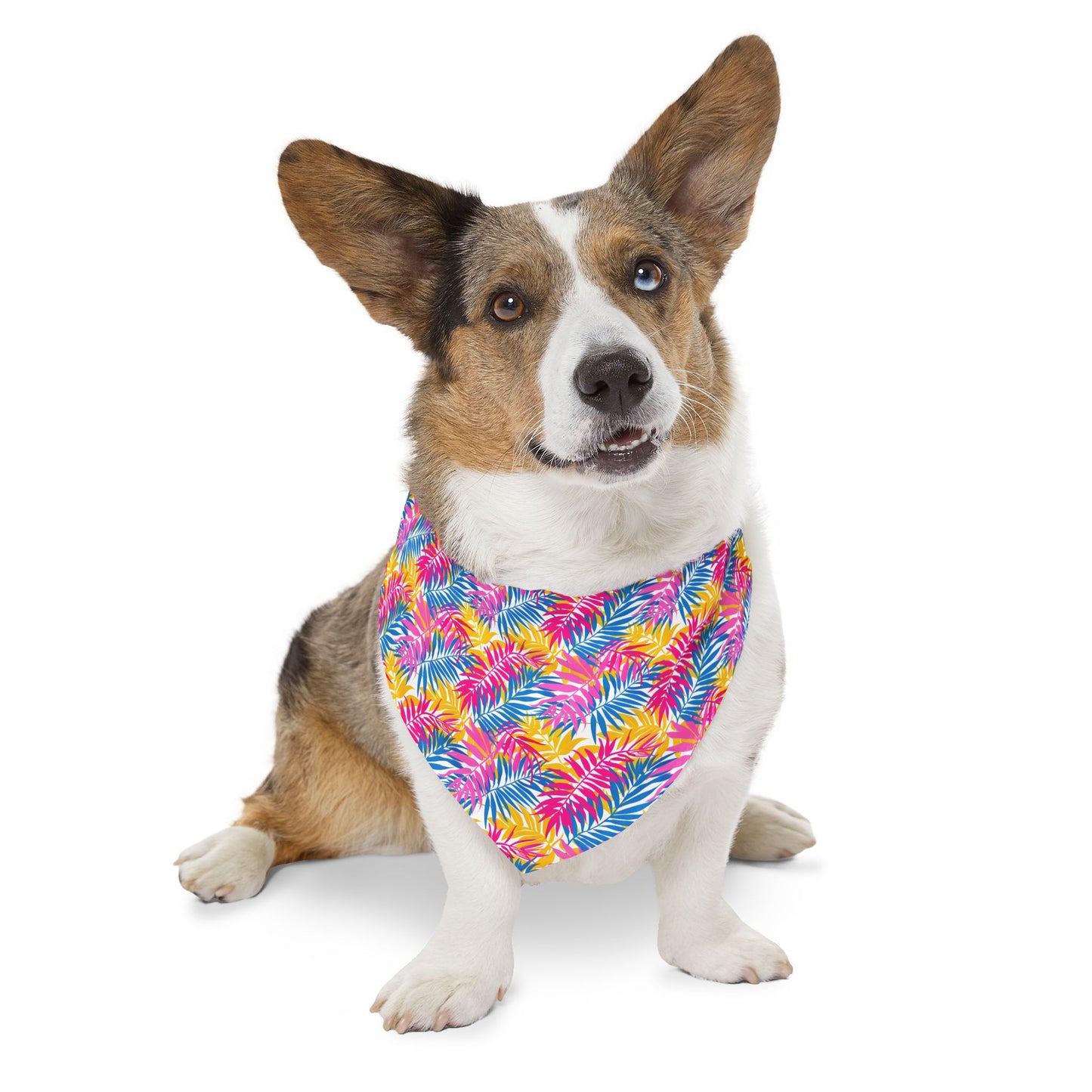 Colorful Leaf Print for Summer Bandana Collar