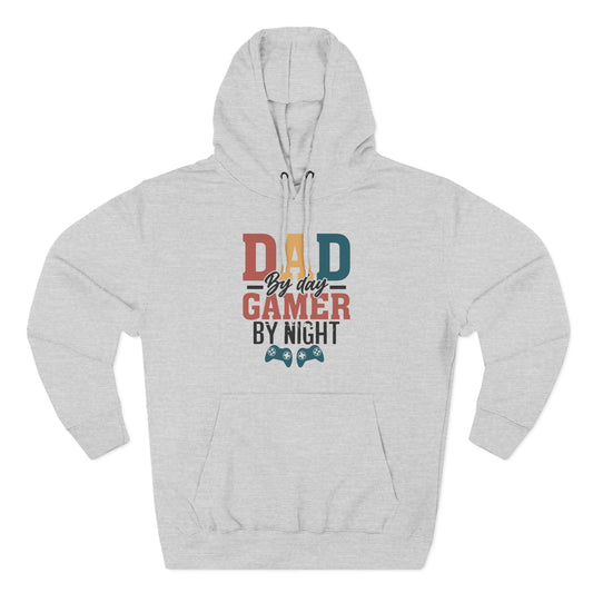 Dad by Day Gamer by Night Fleece Hoodie - Perfect Gift for Gamers