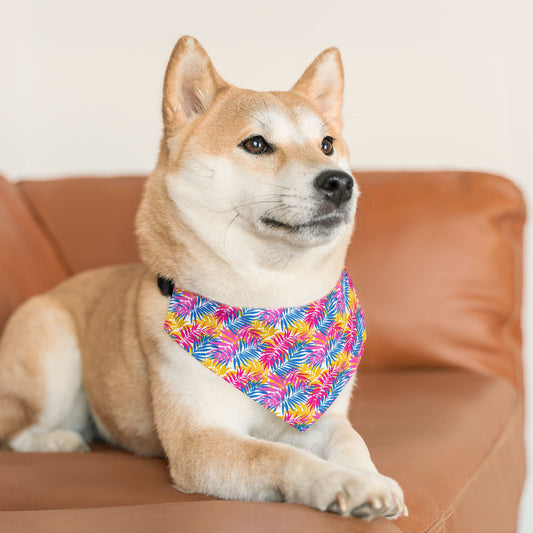 Colorful Leaf Print for Summer Bandana Collar